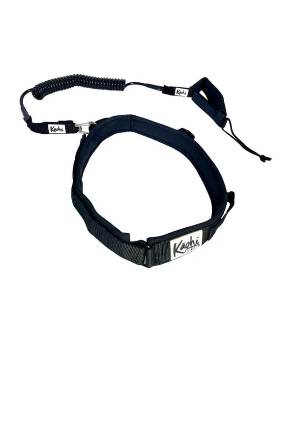 KAOHI BLACK BELT WAIST BELT + 8MM COIL LEASH