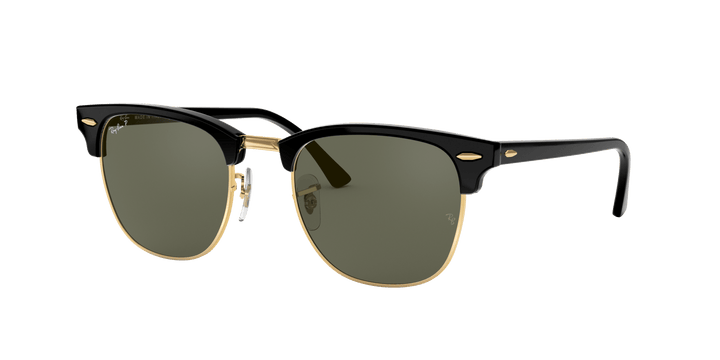 RAY BAN CLUBMASTER BLACK | GREEN CLASSIC G-15 POLARIZED