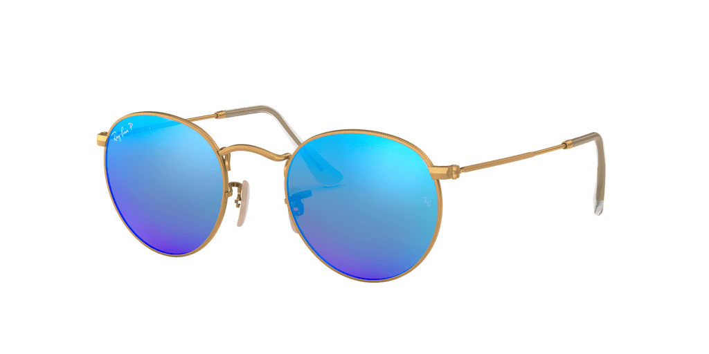 Ray ban round metal online blue mirror